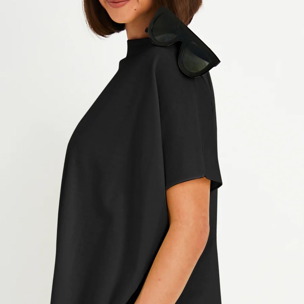 Pima Cotton PLANET by Lauren G Women's Blouse - Black